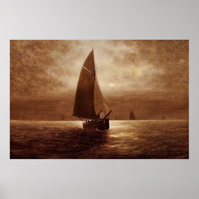Póster Vela de noche (alrededor de 1900) Elbridge Wesley  (Frente)