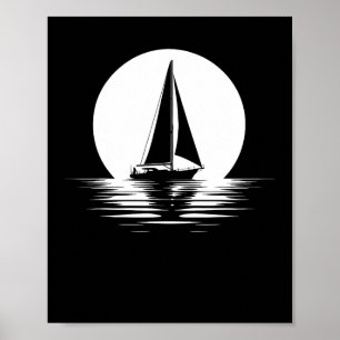 Póster Vela de vela de marinero - Sol de barco capitán