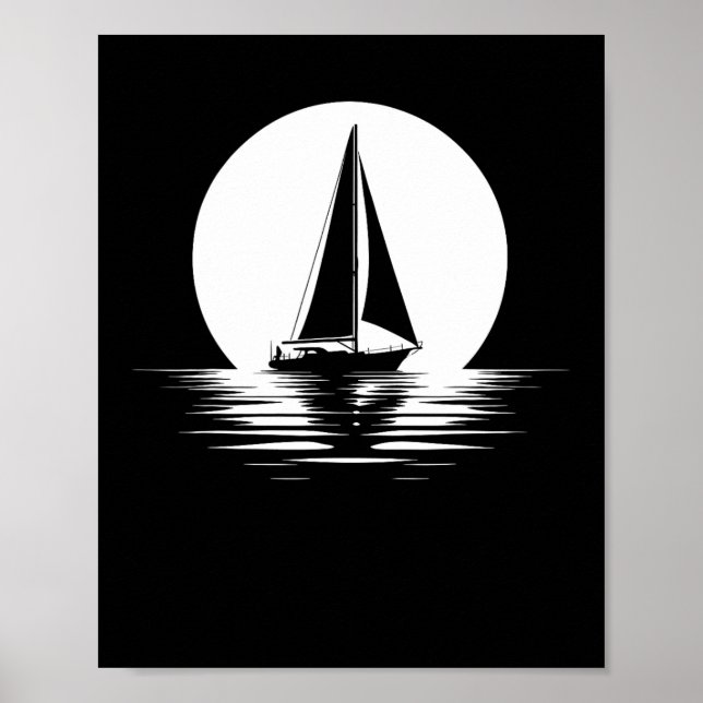 Póster Vela de vela de marinero - Sol de barco capitán (Frente)