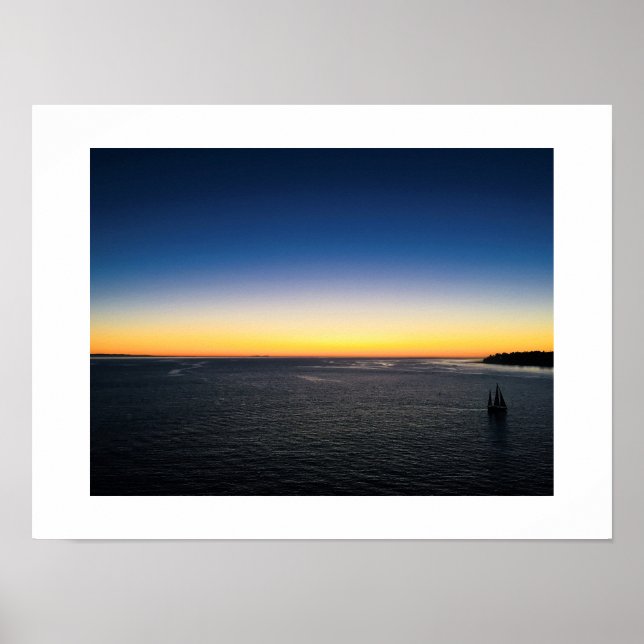 Póster Vela desde la fotografía de color Harbour Sunset (Frente)