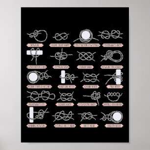 Póster Vela Nautical Rope Knots Anchor Naval