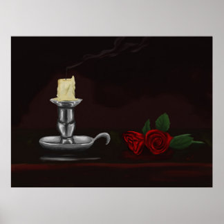 Póster Vela y flor