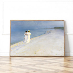 Póster Velada de verano en Skagen's Beach, P.S.Krøyer, Ar
