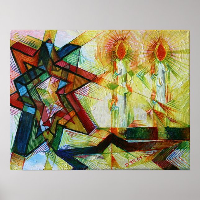 Póster Velas de Shabbat (Frente)