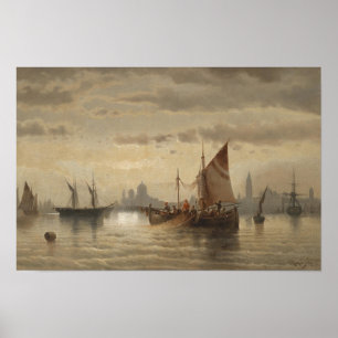 Póster Velas delante de Venecia
