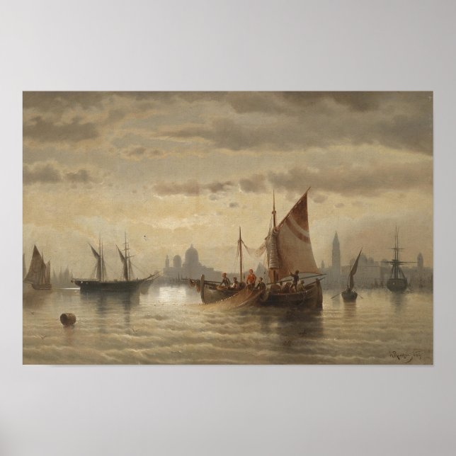 Póster Velas delante de Venecia (Frente)