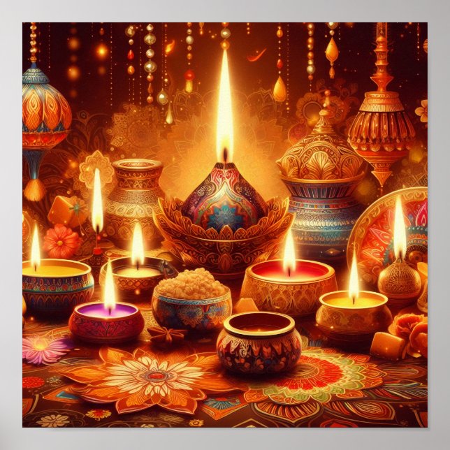 Póster Velas Dewali (Frente)