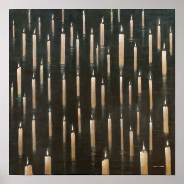 Póster Velas en el lago Udaipur India 2012 (Frente)