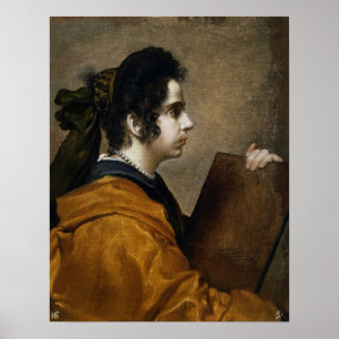 Póster Velázquez - La esposa del artista disfrazada de Si