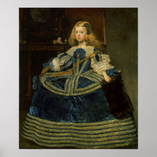 Póster Velázquez - Margarita Teresa con un vestido azul