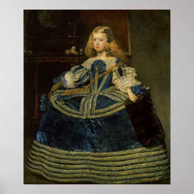 Póster Velázquez - Margarita Teresa Con Vestido Azul (Frente)