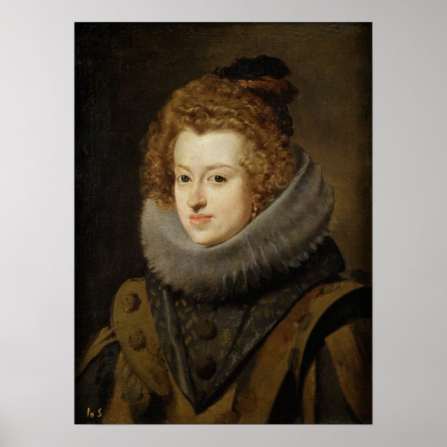 Póster Velázquez - María De Austria Reina De Hungría 1630 (Frente)