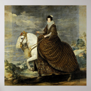 Póster Velázquez - Reina Isabel ecuestre 1635
