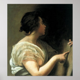 Póster Velázquez - Una mujer disfrazada de Sibila 1648