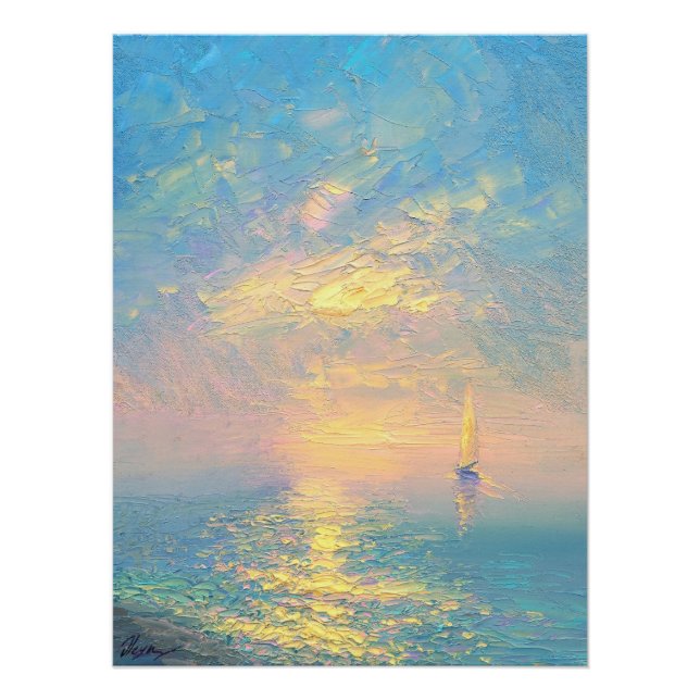 Póster Velero al Atardecer (Anverso)
