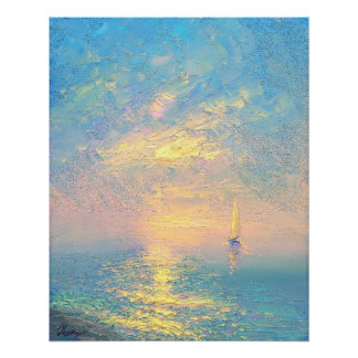 Póster Velero al Atardecer