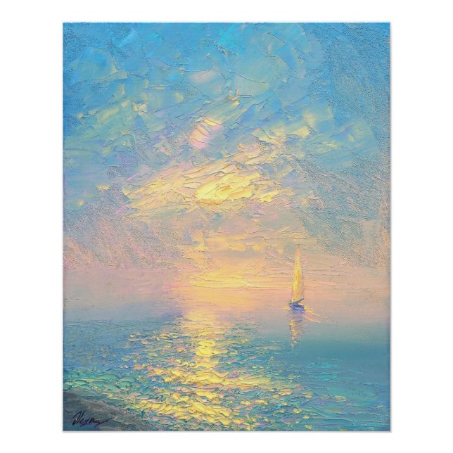 Póster Velero al Atardecer (Anverso)