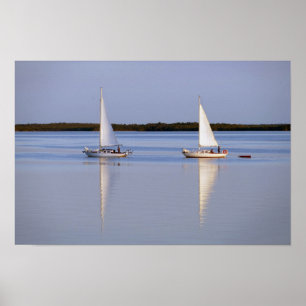 Póster Velero gemelo Vela de la mañana