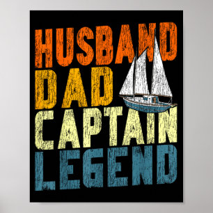 Póster Velero retro vintage marido papá capitán