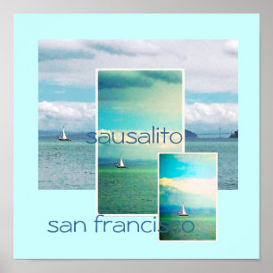 Póster Velero Sausalito San Francisco