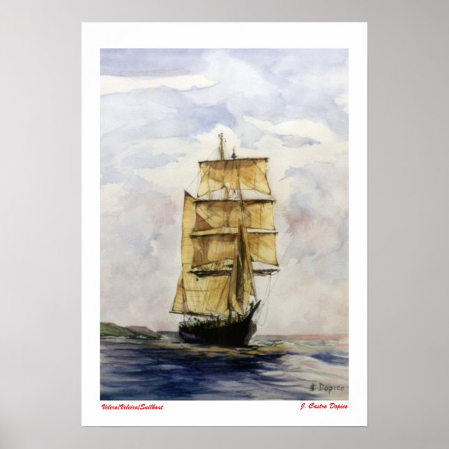 Póster Velero/Veleiro/Sailboat (Frente)