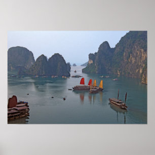 Póster Veleros en la bahía de Ha Long - Vietnam, Asia