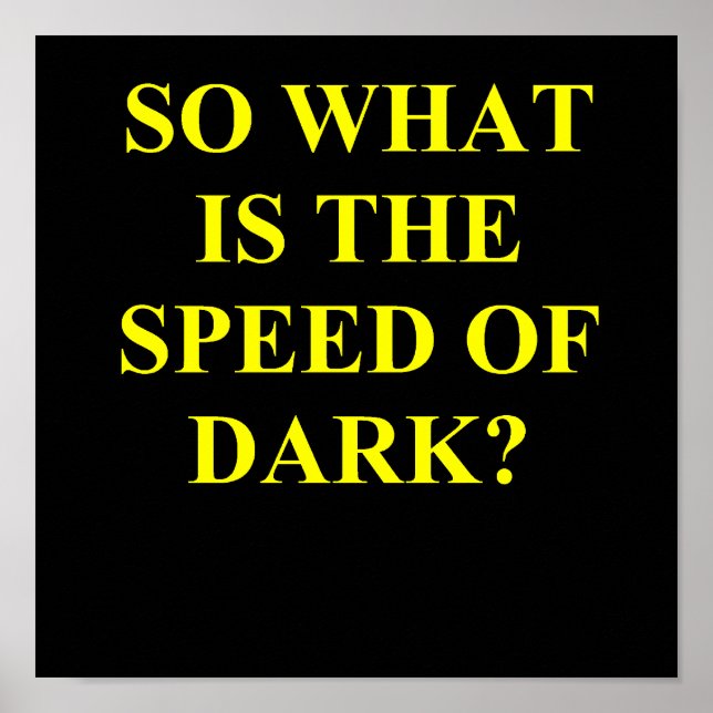 Póster velocidad de oscuridad. (Frente)