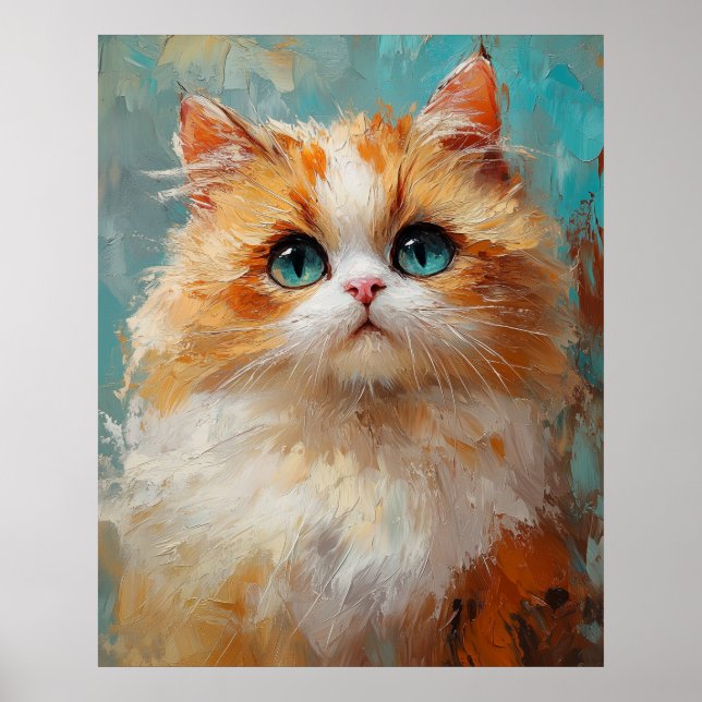 Póster Velvet-Furred Persian Kitten Painting (Frente)