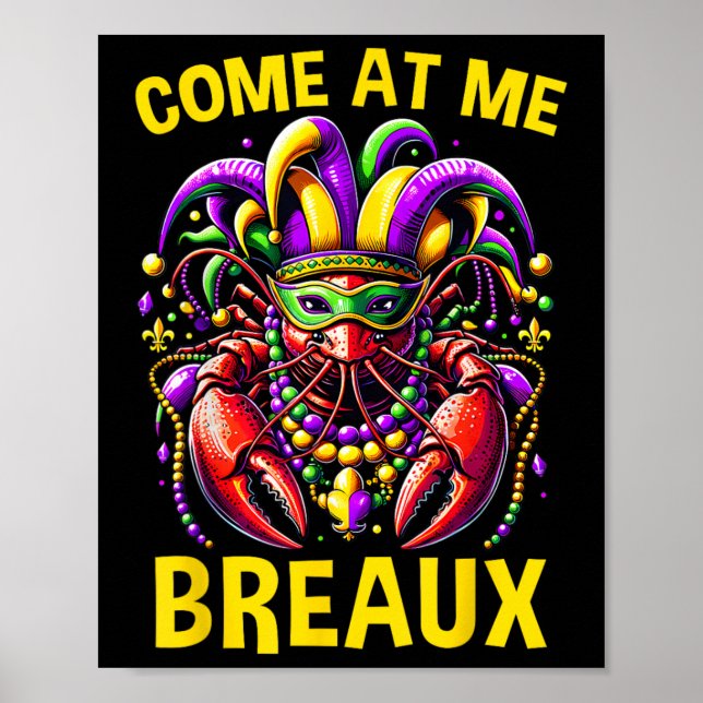 Póster Ven A Mí Breaux Colas De Langostinos Graciosos Mar (Frente)