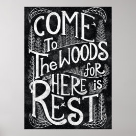 Póster Ven al bosque porque aquí descansa - John Muir