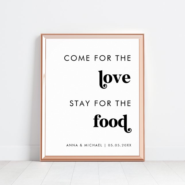 Póster Ven por amor Stay for Food Retro Boda Rótulo (Subido por el creador)