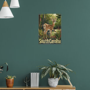 Póster Venado de cola blanca de Carolina del Sur