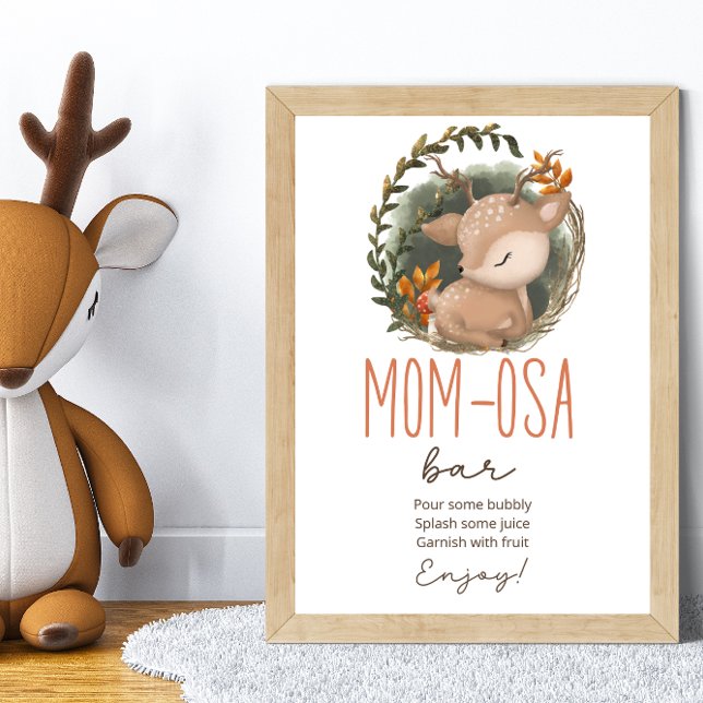 Póster Venado de Woodland Baby Shower Mom-osa Bar (Subido por el creador)