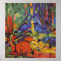 Venado en bosque por Franz Marc