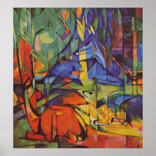 Póster Venado en bosque por Franz Marc