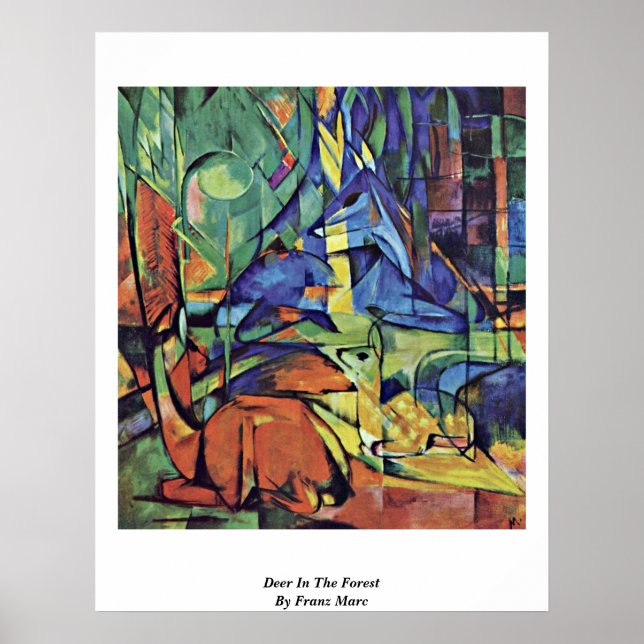 Póster Venado En El Bosque (Ii) Por Franz Marc (Frente)