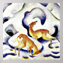 Póster Venado en la nieve por Franz Marc