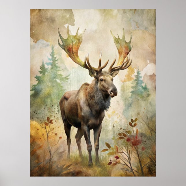 Póster Venado en un bosque (Frente)