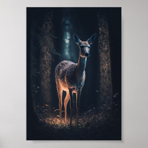 Póster Venado en un bosque mágico