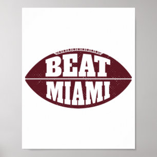 Póster Vence a Miami Vintage Aggie Fútbol Día de Partido