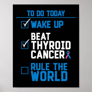 Póster Vence al cáncer de tiroides, domina el mundo, dive