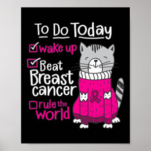 Póster Vence el Cáncer de Seno, Rige el Mundo Citación de