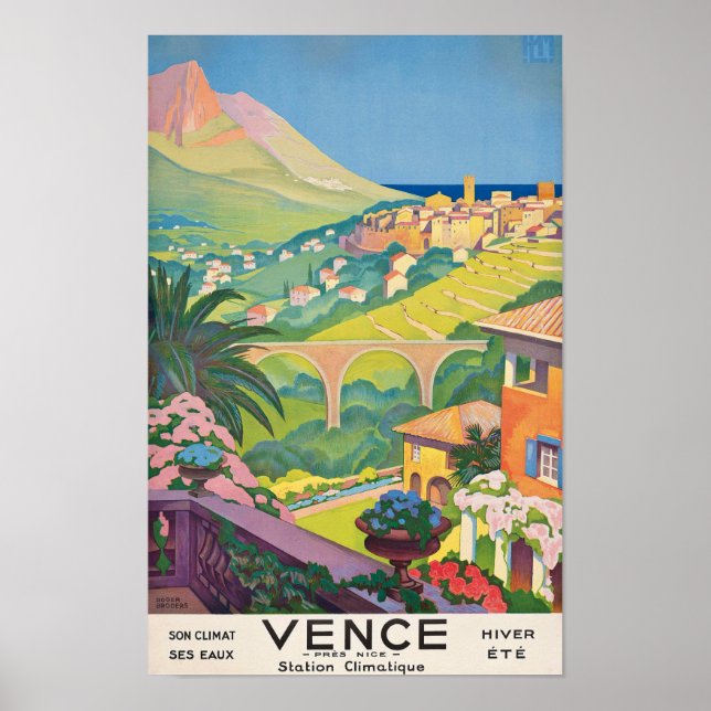 Póster Vence France Vintage Travel Poster (Frente)
