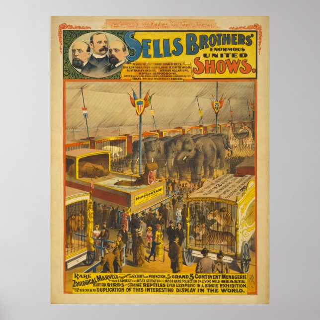 Póster Vende Brothers Zoological Marvels Circus Poster (Frente)