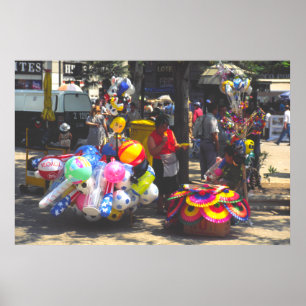 Póster Vendedor callejero, Santiago, Chile