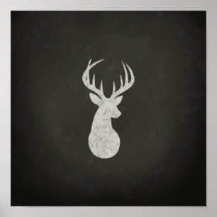 Póster Vendedor Con Antlers Chaling Drawing
