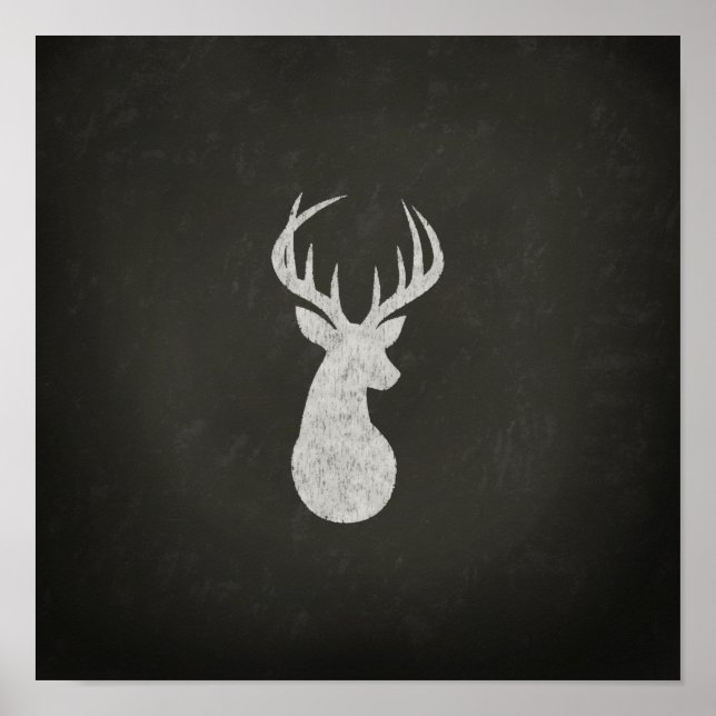 Póster Vendedor Con Antlers Chaling Drawing (Frente)