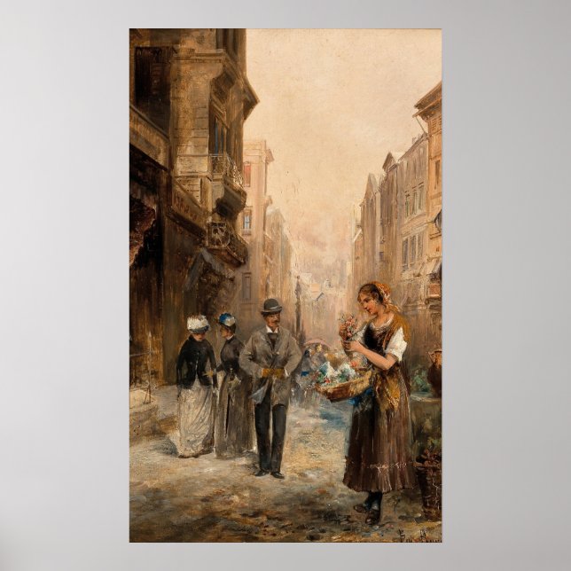 Póster Vendedor de flores - Emil Barbarini (Frente)