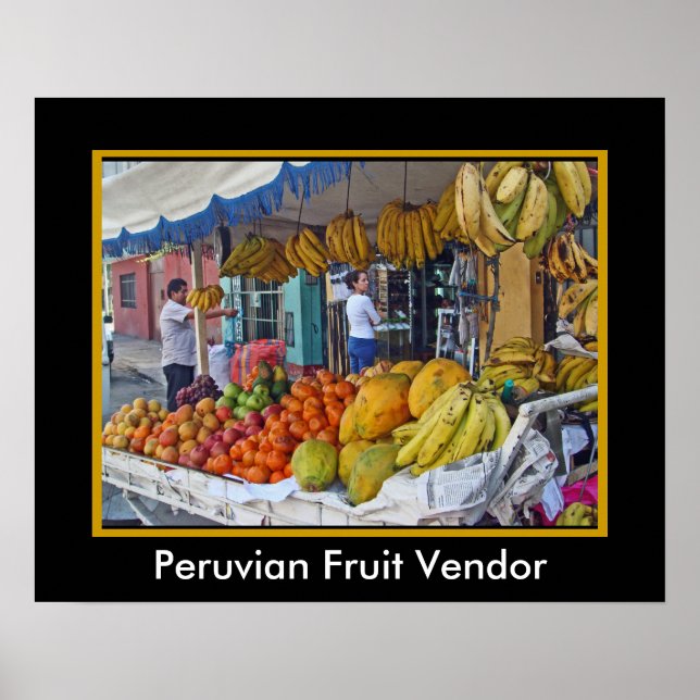 Póster Vendedor de frutas en la vereda de Perú (Frente)