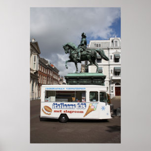 Póster Vendedor de helados y estatua